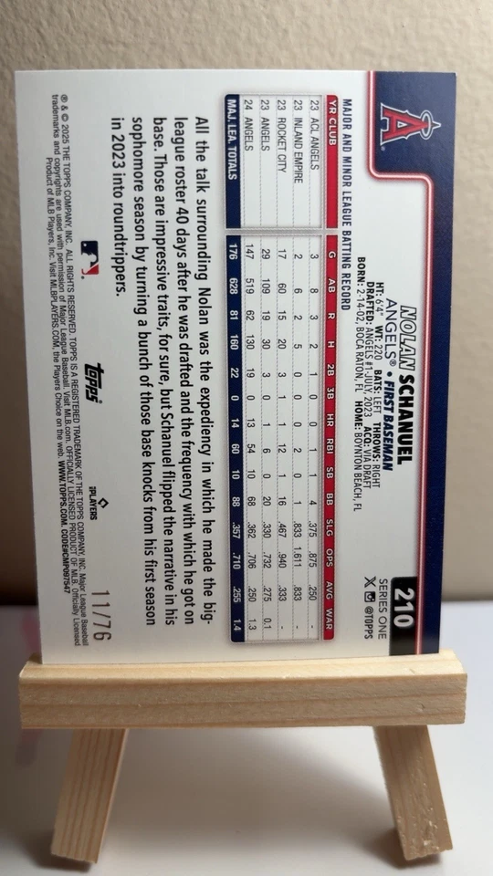 2025 Topps Series 1 - Future Stars Nolan Schanuel #210 Independence Day /76 - Image 2 of 2