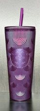 Starbucks Iridescent Purple Siren Tumbler 24oz Cold Cup w/ Lid & Straw NEW