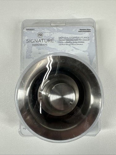 Bride Et Bouchon D'évier En Laiton Signature Hardware SH162SS - 3.5 Pouces, Neuf, Pour Montage