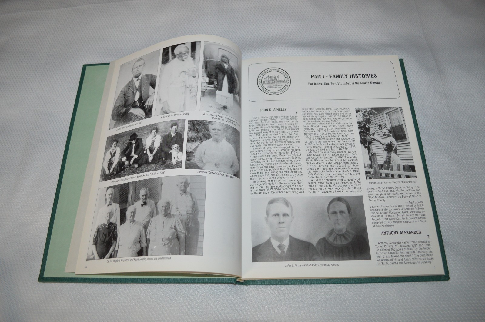 THE HERITAGE OF TYRRELL COUNTY ~ NORTH CAROLINA ~ VOLUME I ~ 1995 ~ SIGNED ED.