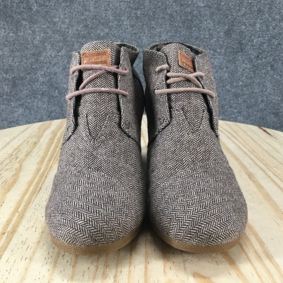 Botas Toms para mujer 10 espiga desierto botines de cuña beige con cordones informales Foto 4 de 4
