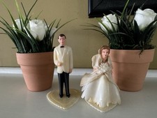 Base corazón adorno pastel boda novia novio vintage años 50 60 hecho en Hong Kong