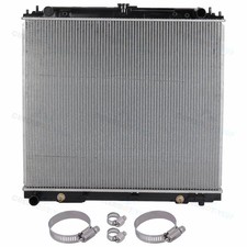 Radiator W Universal Oil Hose Clamps Kit For Nissan Frontier Pathfinder Xterra