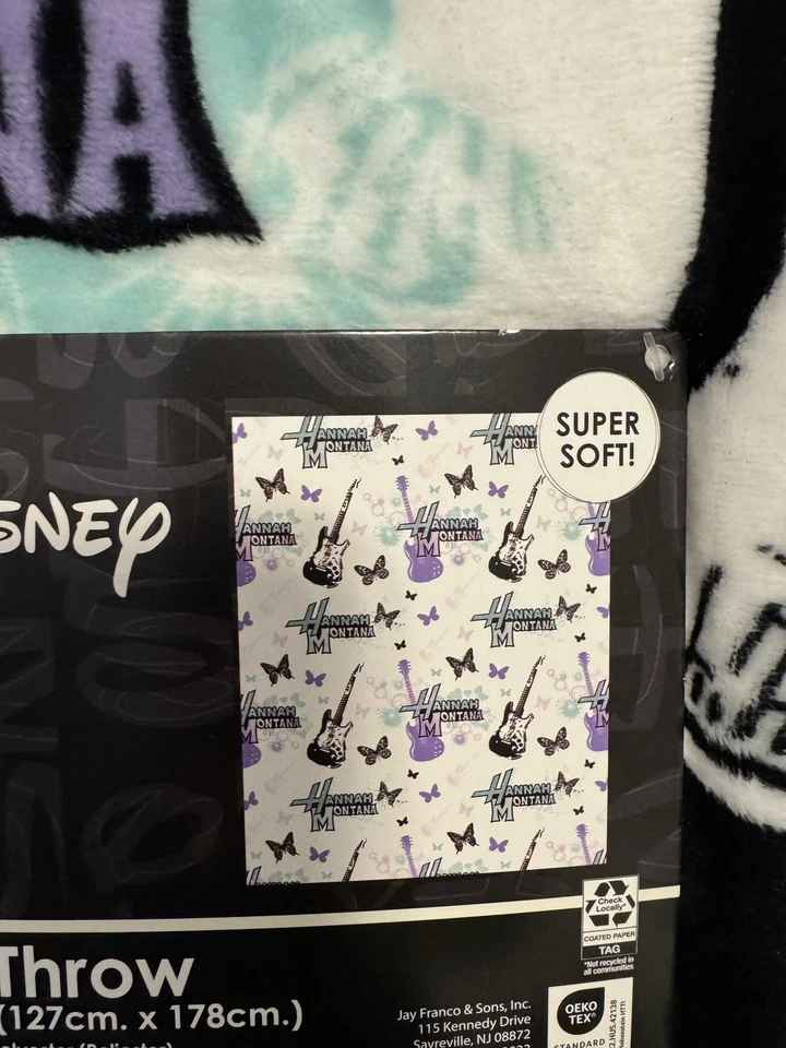 全新带标签 Disney Hannah Montana 毛绒毯 - 很难找到 - Miley Cyrus — 第 4/4 张图片