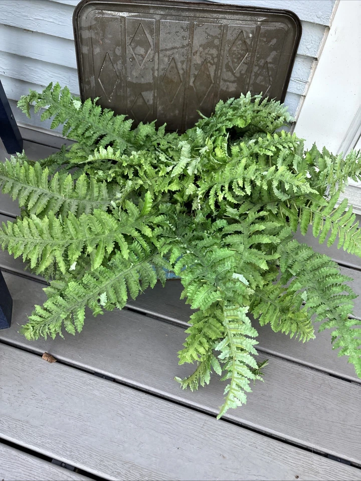 ¡Cesta de picnic a cuadros ventana de hojalata de metal AZUL vintage con tapa con bisagras y asas de madera! Foto 2 de 4