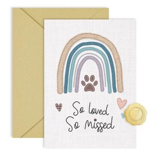 Pet Sympathy Card for Loss of Dog or Cat Rainbow Bridge Bereavement Memo