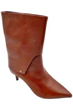 Franco Sarto Womens Alberta Mid Shaft Boot Brown Leather