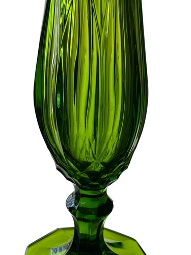 Vintage LE Smith 24” translucent green swung footed floor vase - Picture 7 of 13