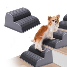 2-Step Modular Dog Ramp - Portable Non-Slip Stairs for Small Dogs with High S...
