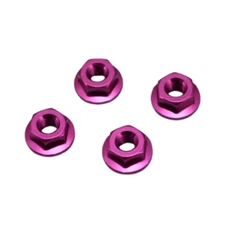 Yokomo M4 Aluminum Serrated Flanged Nut (Purple) (4) [ZC-N4FPA]