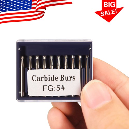 10-100pcs Dental Round Carbide Steel Drills Burs FG-05 for High Speed Handpiece - Picture 6 of 13