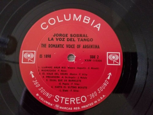 Jorge Sobral-La Voz Del Tango LP / Columbia ES 1898 XSM 119364 / Rare - Picture 5 of 10