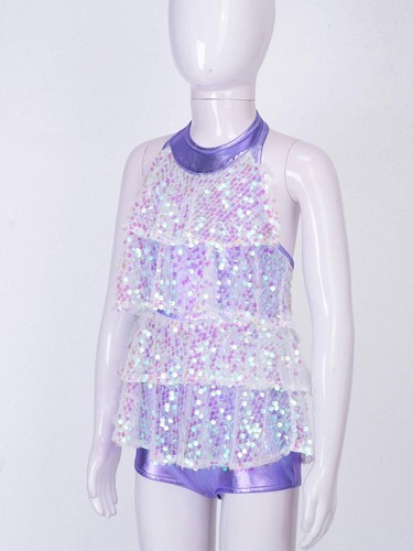 Girls Sequins Leotards Modern Tap Latin Jazz Dance Unitards Sparkling AU - Picture 77 of 97