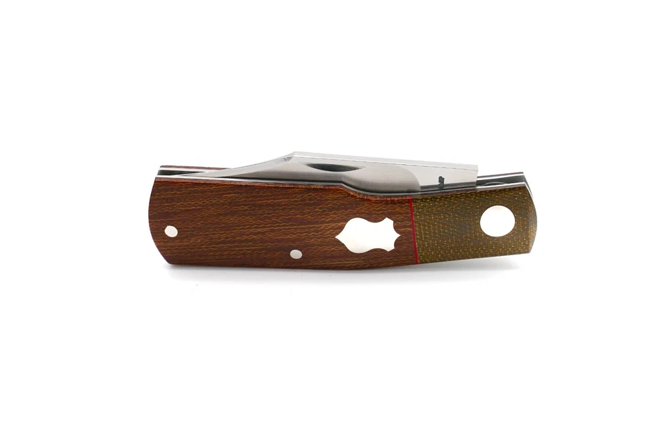 Willem Steenkamp Gunstock Slipjoint Knife, Natural and Green Micarta, RWL34 - Image 3 of 4