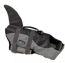 L.D.DOG Shark Life Jacket Vest For Dog Gray/Black Adjustable Sz Small