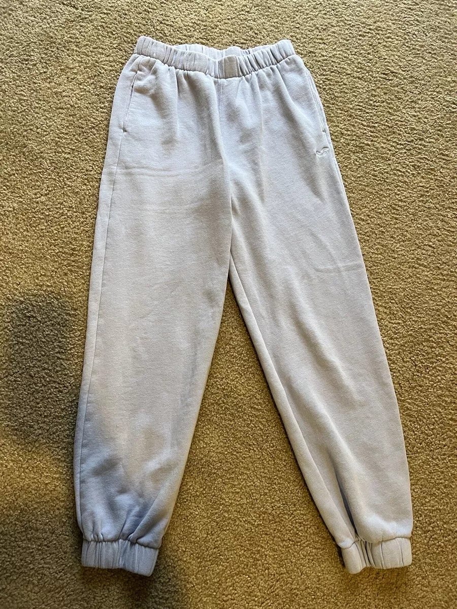 Hollister Ultra High-Rise Dad Fleece Joggers Sweatpants Womens Size SMALL  Blue