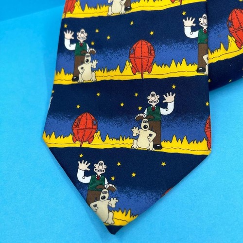 Vintage Wallace & Gromit Tie Novelty Aardman Marks & Spencer UK Necktie 1980s - Picture 3 of 4