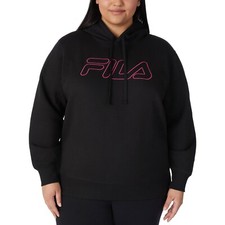 NWT FILA Women's Logo Embroidered Long Sleeve Hoodie Black Size M 60 1B250