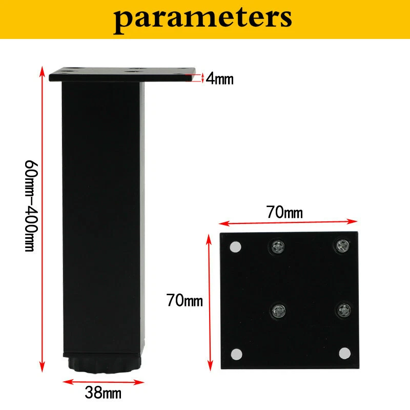 Pernas de armário de móveis liga de alumínio ajustável pés de sofá hardware 6-30 cm - Imagem 2 de 4