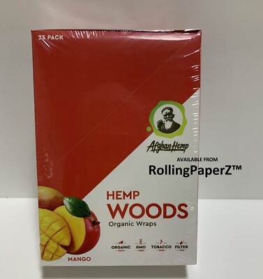 Afghan Hmp Woods Wraps - MANGO Flavor (Full Box) 25 packs per box. 2 per pack.