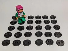 (30) - Minifigure Display Stands Lot Set of NEW 1 X 2 Stud Circular Collector