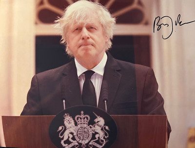 BORIS JOHNSON - EHEMALIGER KONSERVATIVER PREMIERMINISTER - BRILLANTES SIGNIERTES FOTO