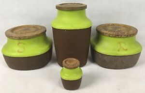 New lime green kitchen canisters Vintage Set Of 4 Lime Green Canisters Australia Bx Plastics Caravan Kitchen Ebay