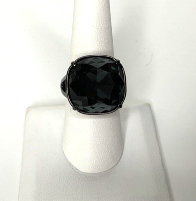 Premier Designs Supreme Smokey Blue Faceted Stone Chunky Size 6 Ring 583