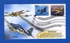 Scott 3920 & 3918 Aviation Ercoupe & Hellcat HP Bevil FDC Main Lot 200 Made