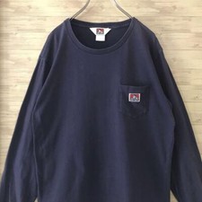 BEN DAVIS Pocket Long Sleeve Top Navy Size M Length 25.5 inches