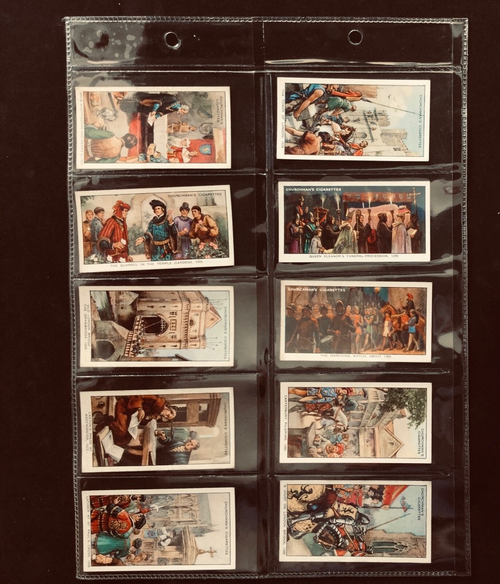 STORY OF LONDON 1934 FULL SET 50 CHURCHMANS CIGARETTE CARDS