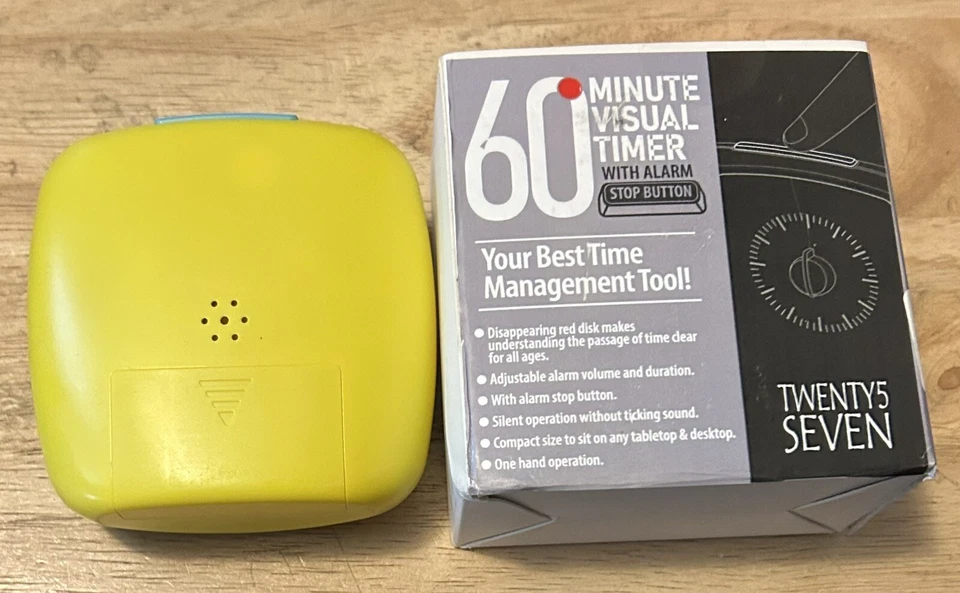 罕见 Twenty5 Seven 60 分钟视觉计时器带报警停止按钮 — 第 2/2 张图片