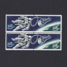 Gemini 4: First American Space Walk - Vintage Mint Set of 4 Stamps 58 Years Old!