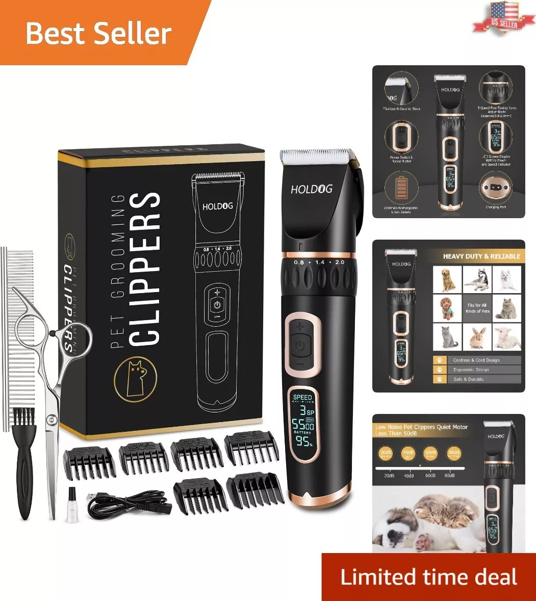Heavy Duty Dog Clippers Low Noise High Power Thick Coats