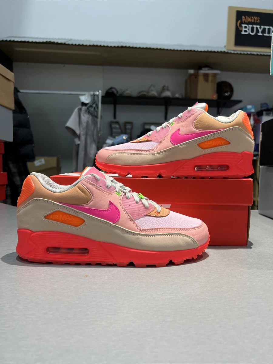 Nike Air Max 90 Bright Crimson Platinum WOMEN S 11.5 MEN S 10