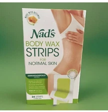 NAD’S BODY WAX STRIPS Normal Skin Waxing Bikini Underarms Legs 24 STRIPS New