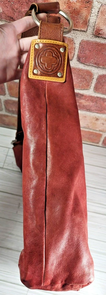 BOLSO DE HOMBRO VINTAGE ELLINGTON ROJO MARRÓN CORREA DE CUERO Foto 3 de 4
