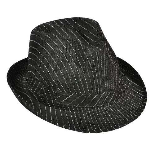 White Pinstripe Fedora Hat 