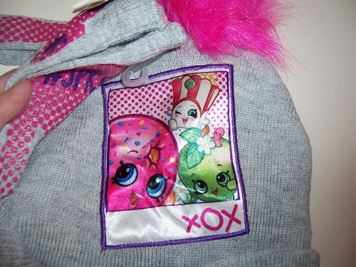 SHOPKINS #SPKSELFIE SOMBRERO DE PUNTO Fuzzy Pom-Pom GORRO Gorra y GUANTES JUEGO DE GUANTES ¡NUEVO!¡! - Imagen 2 de 4