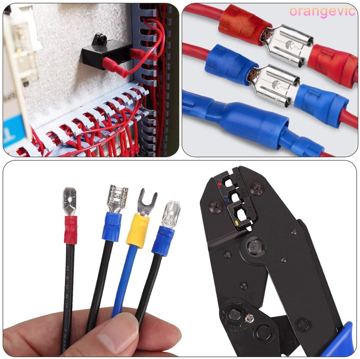 Crimpzangen-Set Mit 1300x Kabelschuhen – Flachstecker, Quetschverbinder & Co.