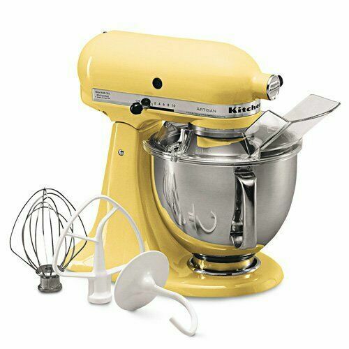 Sold at Auction: A Kitchen Aid Stand Mixer, Yellow with Two Bowl