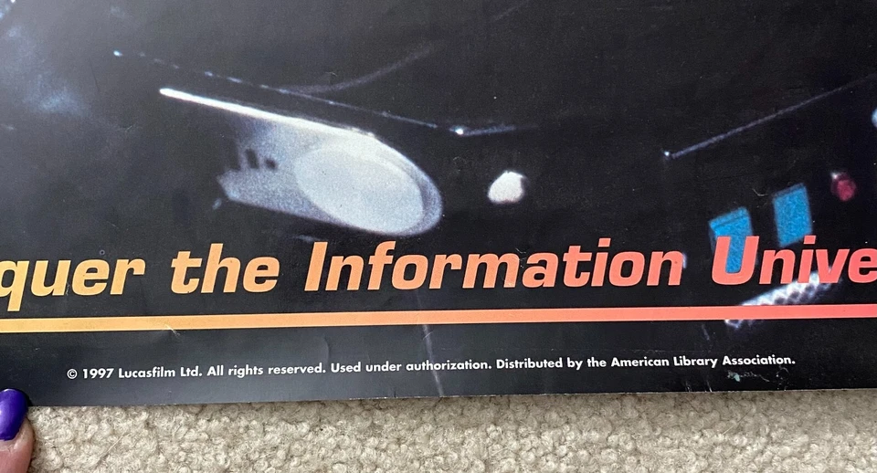 Vintage 1997 Star Wars Darth Vader READ American Library Display Poster 34x22 - Image 2 of 4