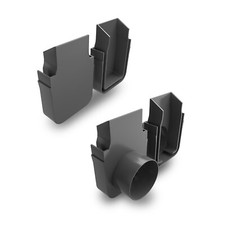 PVC Threshold Channel Drain End Cap and End Cap Outlet | Outdoor Garden Drain
