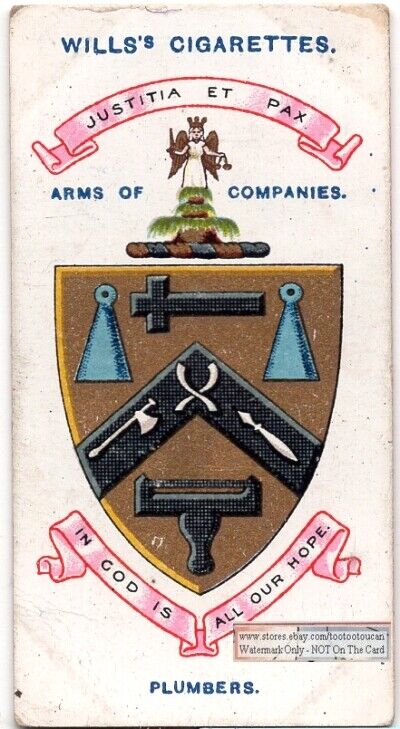 Worshipful Company of Plumbers Guild  London England 100+ Y/O Trade Ad Card