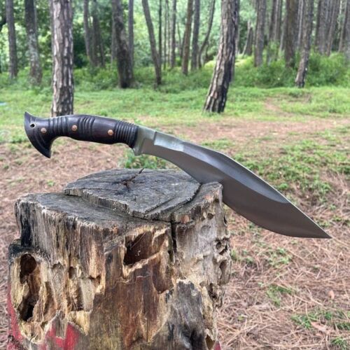 Couteau personnalisé lame en acier au carbone Gurkha Kukri fait main | couteau de chasse | camping - Photo 1 sur 9