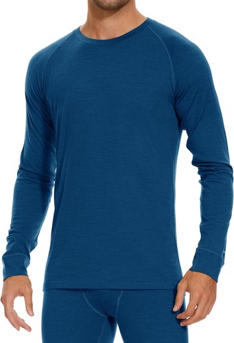 Herren 100% Merinowolle Basisschicht Oberteil Ski Winter Thermo Unterwäsche Shirts - Bild 50 von 56