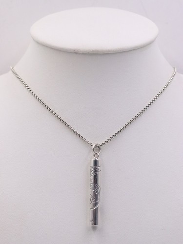 Real Solid 925 Sterling Silver Pendant Men Women Carved Whistle Pendant - Picture 5 of 9