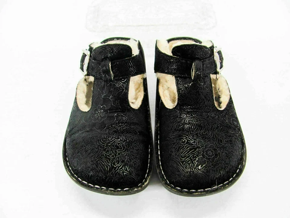 Zapato Alegria Mujer Talla 5.5M EUR 36 Negro Forrado Zueco Mula Usado qp Foto 4 de 4