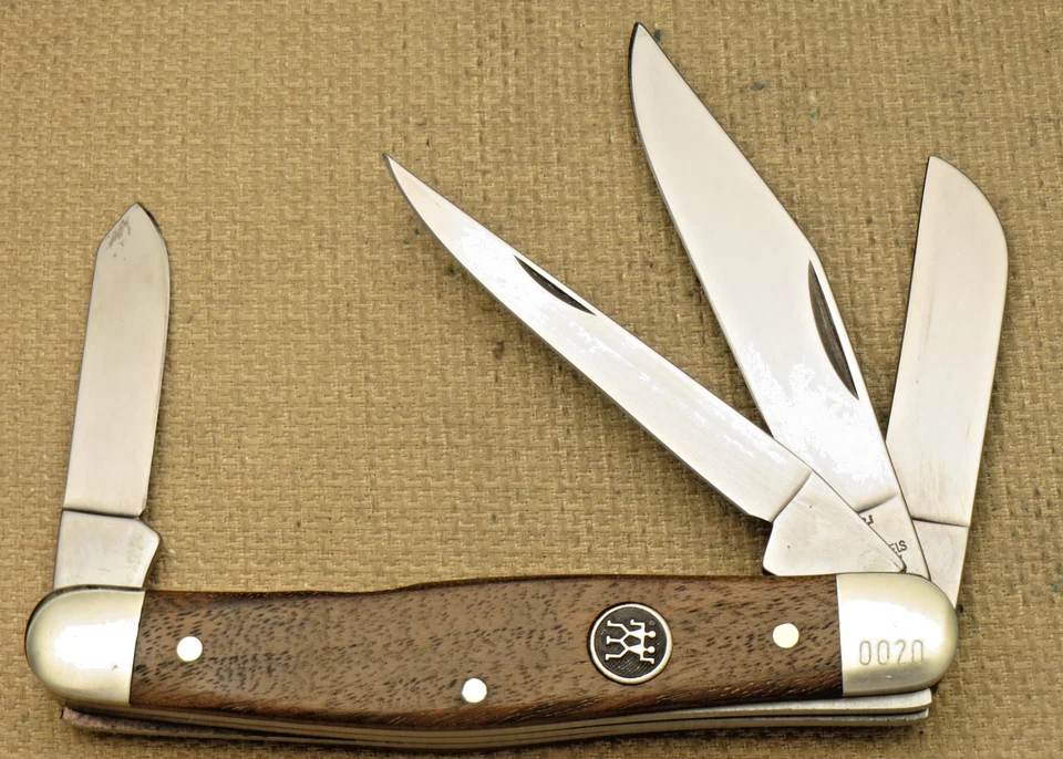 Cuchillo de colección de 1990 JA Henckels por BOKER Solingen 4 hojas asas de nogal Foto 2 de 4