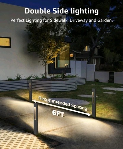 SUNVIE 12 Pack LED Landscape Lights For Pathway Garden 3000K Aluminum Yard - Picture 4 of 8